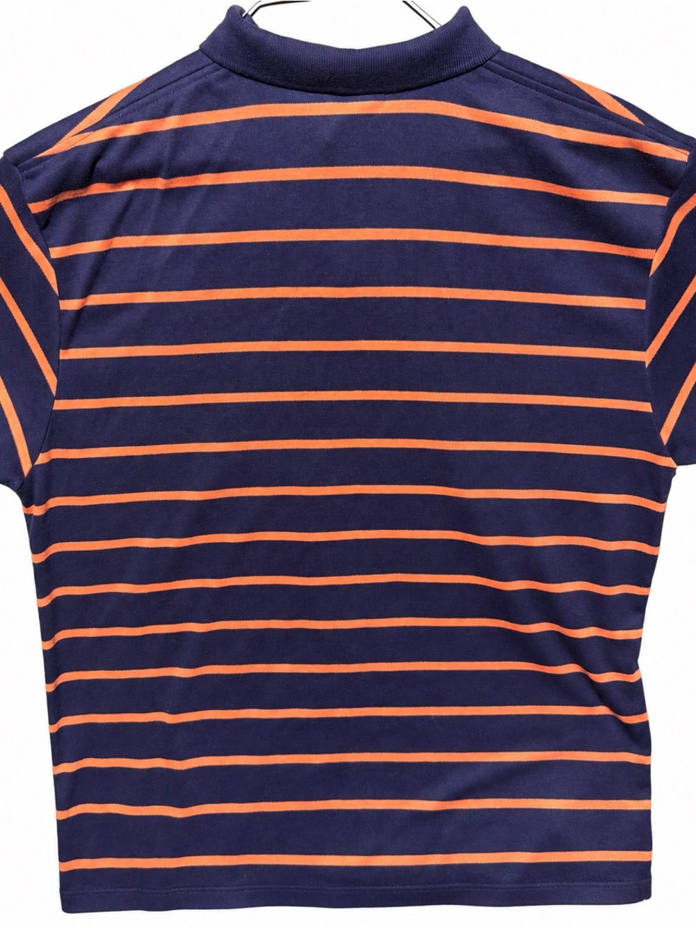 L.L.Bean Striped Polo Shirt Men’s Large Navy Orange USA Made - Picture 3 of 5